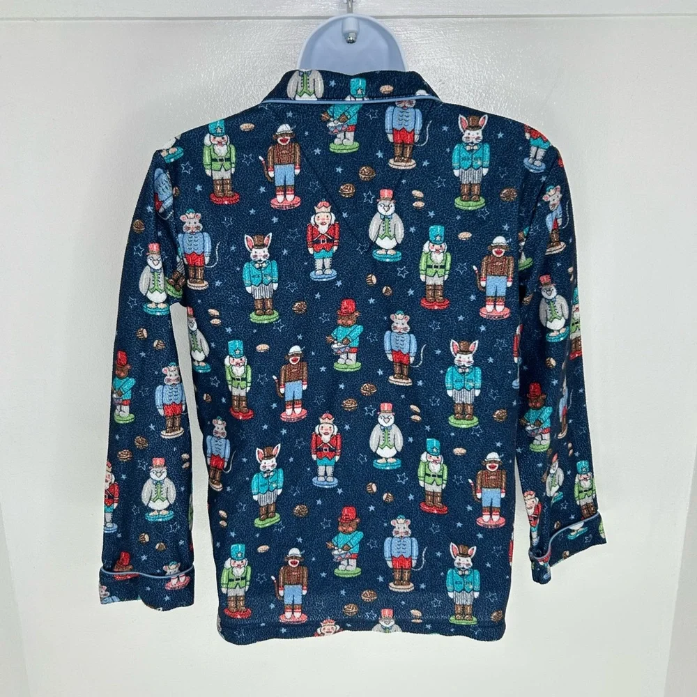Nick & Nora Kids Pajama Set Holiday Nutcracker Button Top‎ & Pants Size 10 FR